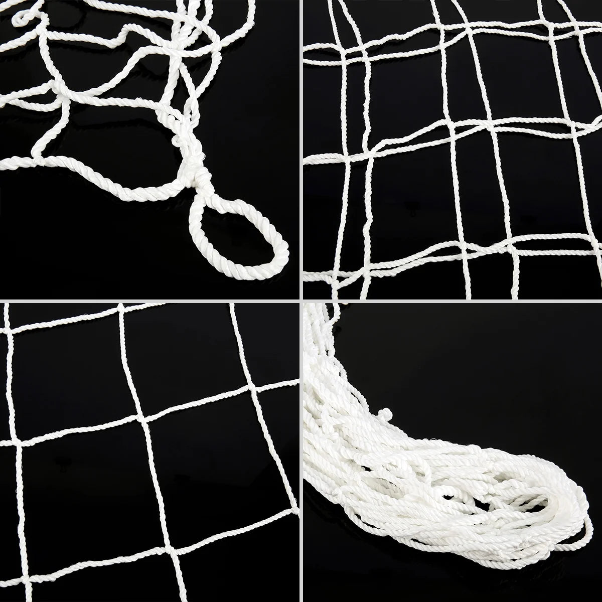 Soccer Goal Net Heavy Duty Polyethylene Anti-Impact Football Post Net Foldable Portable Soccer Net Football Game Equipment for Club School Football Match Training