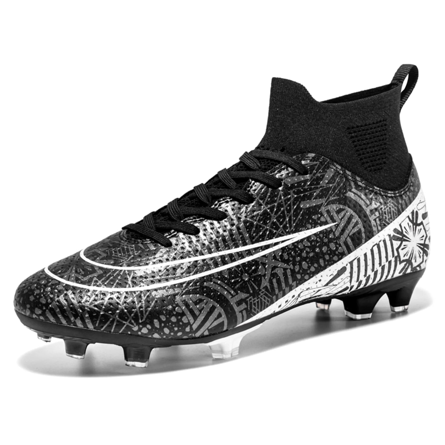 Men'S Soccer Cleats Professional High-Top Football Shoes Outdoor Spikes Soccer Shoes