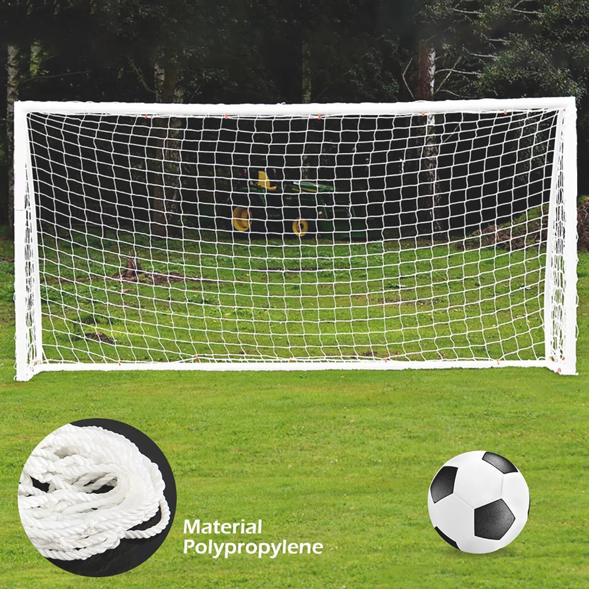 Soccer Goal Net Heavy Duty Polyethylene Anti-Impact Football Post Net Foldable Portable Soccer Net Football Game Equipment for Club School Football Match Training