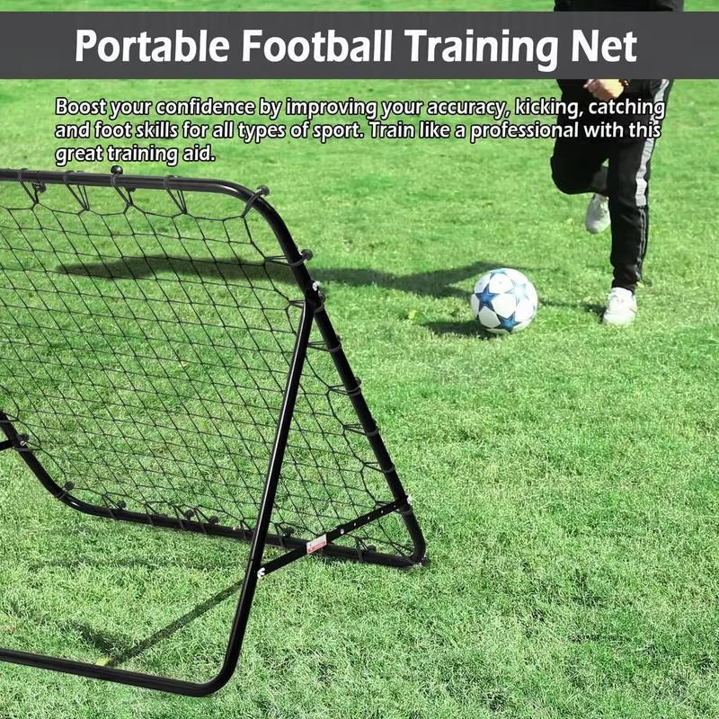 Ultimate Football Rebounder Net - 39.37"x39.37" Soccer Training Net with 20 Ropes for Outdoor Practice