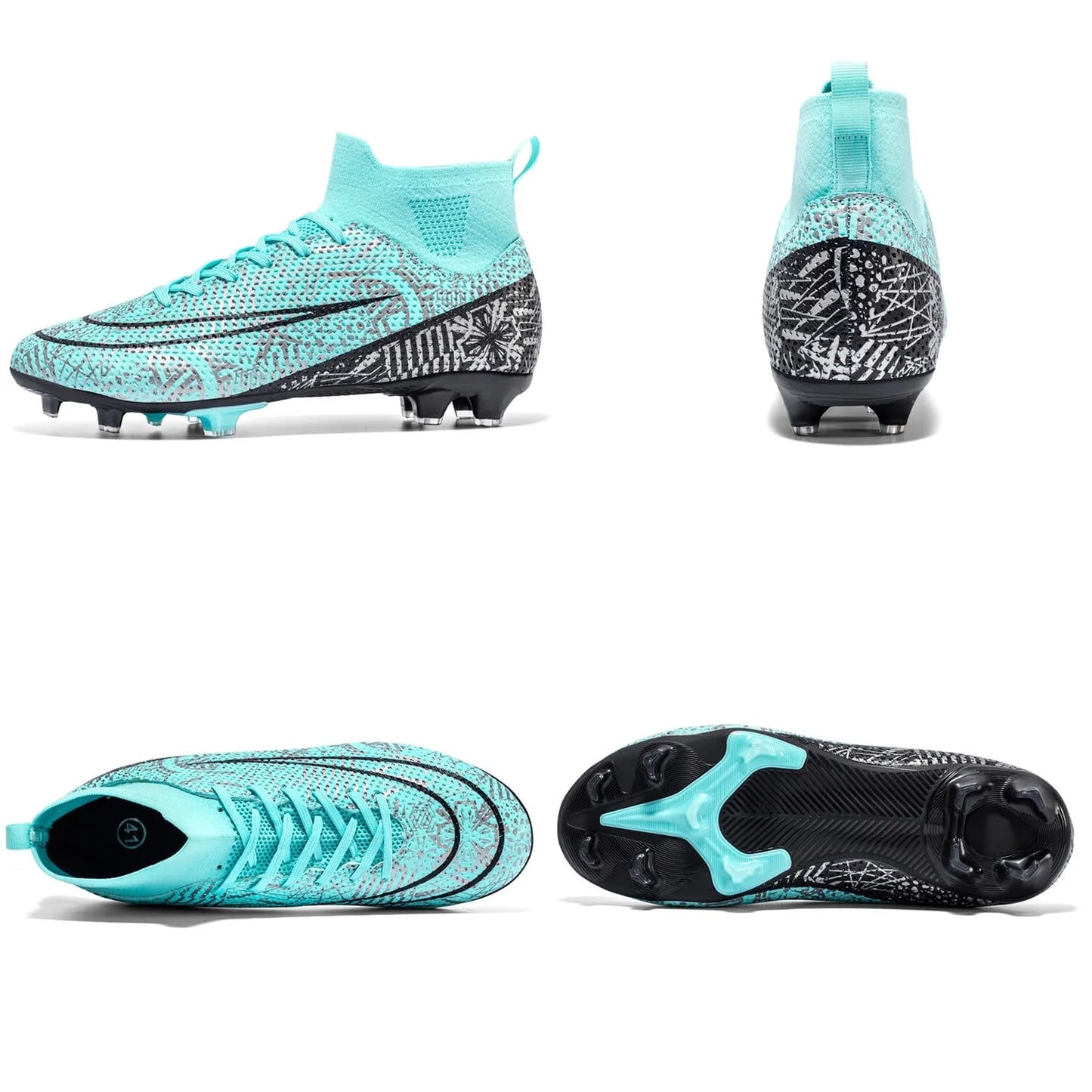 Men'S Soccer Cleats Professional High-Top Football Shoes Outdoor Spikes Soccer Shoes