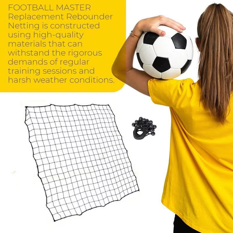 Ultimate Football Rebounder Net - 39.37"x39.37" Soccer Training Net with 20 Ropes for Outdoor Practice