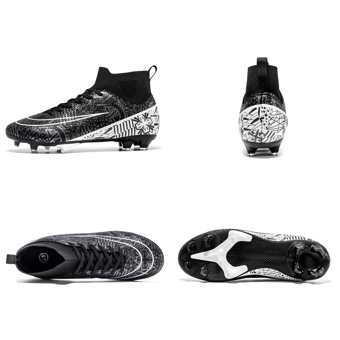 Men'S Soccer Cleats Professional High-Top Football Shoes Outdoor Spikes Soccer Shoes