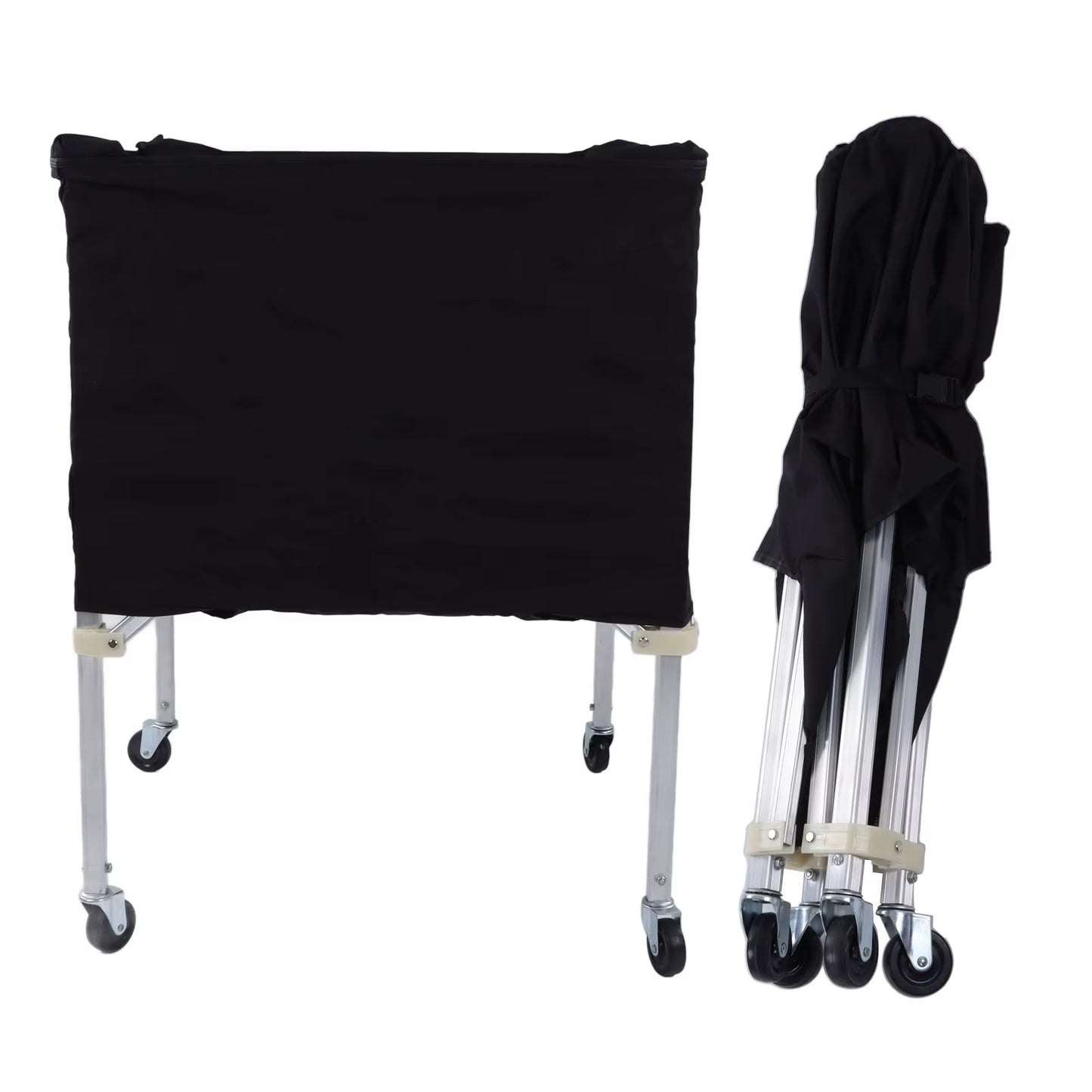 Wheeled Ball Cart Foldable Portable Ball Storage Cart for Basketball Soccer Volleyball