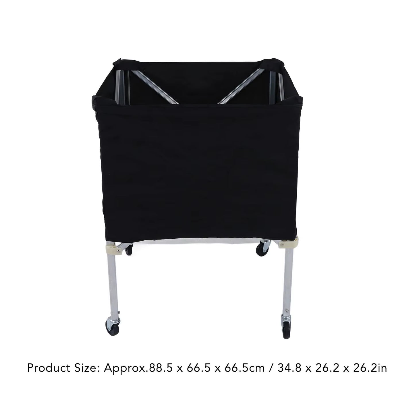 Wheeled Ball Cart Foldable Portable Ball Storage Cart for Basketball Soccer Volleyball