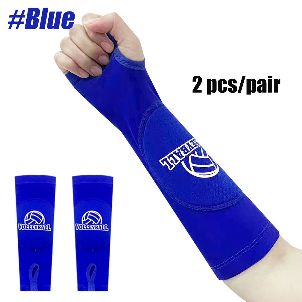 1 Pair Volleyball Padded Passing Forearm Hitting Sleeves, Arm Sleeves and Wrist Support with Protection Pad for Girl, Boy, Adult