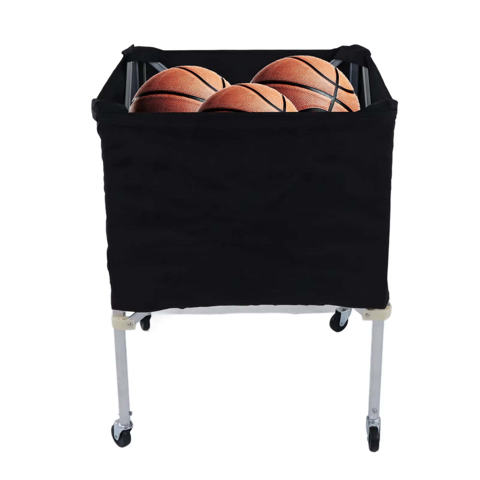 Wheeled Ball Cart Foldable Portable Ball Storage Cart for Basketball Soccer Volleyball